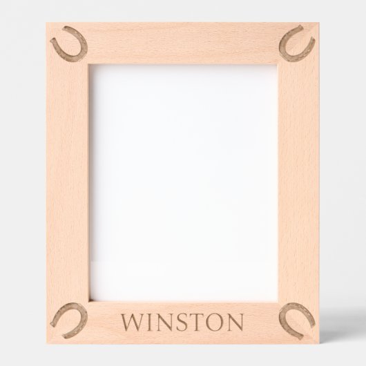 Gepersonaliseerde paardennaam Equestrian Hoefijzer Gegraveerde Lijstjes (Voorkant)