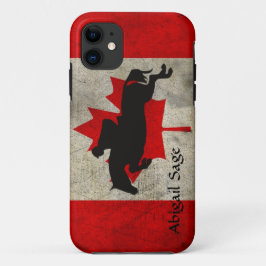Gepersonaliseerde Paardenspringer Springen Canades iPhone 11 Hoesje