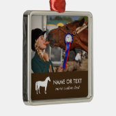 Gepersonaliseerde Paardrijden Foto Ruitersport Metalen Ornament (Rechts)