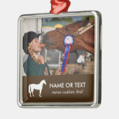 Gepersonaliseerde Paardrijden Foto Ruitersport Metalen Ornament (Links)