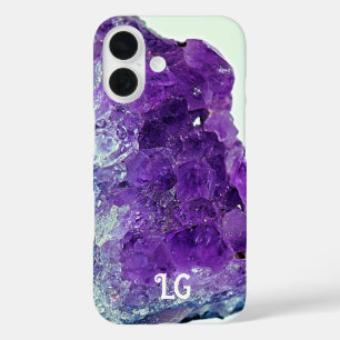 Gepersonaliseerde Paarse Amethyst Apple iPhone Cas 16 Hoesje