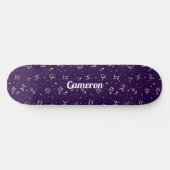 Gepersonaliseerde Paarse Astrologie Skateboard (Horizontaal)
