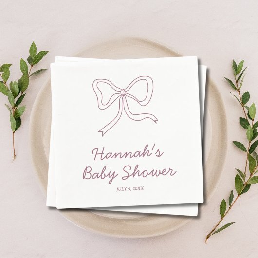 Gepersonaliseerde Paarse Baby showers servetten