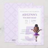 Gepersonaliseerde Paarse Ballerina Ballet Verjaard Kaart (Voorkant / Achterkant)