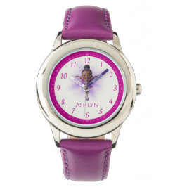 Gepersonaliseerde Paarse Ballerina Dans Kinder’ Le Horloge