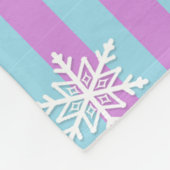 Gepersonaliseerde Paarse Blauwe Sneeuwvlokken Mitt Fleece Deken (Hoek)