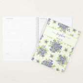 Gepersonaliseerde Paarse Bloemen 2024 2025 Elegant Planner (Display)