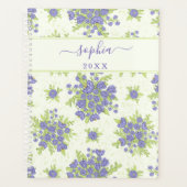 Gepersonaliseerde Paarse Bloemen 2024 2025 Elegant Planner (Voorkant)