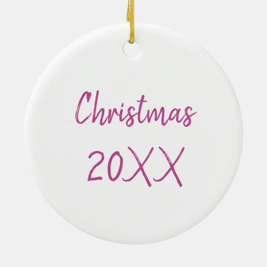 Gepersonaliseerde paarse bloemen kerst keramisch ornament (Achterkant)