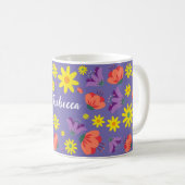 Gepersonaliseerde Paarse Bloemen Mok (Voorkant rechts)