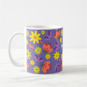 Gepersonaliseerde Paarse Bloemen Mok (Links)
