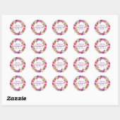 Gepersonaliseerde Paarse Bloemen Verloving Sticker (Vel)