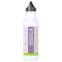 Gepersonaliseerde Paarse Bloemnaam & Monogram