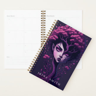 Gepersonaliseerde Paarse boom met een gezicht Planner