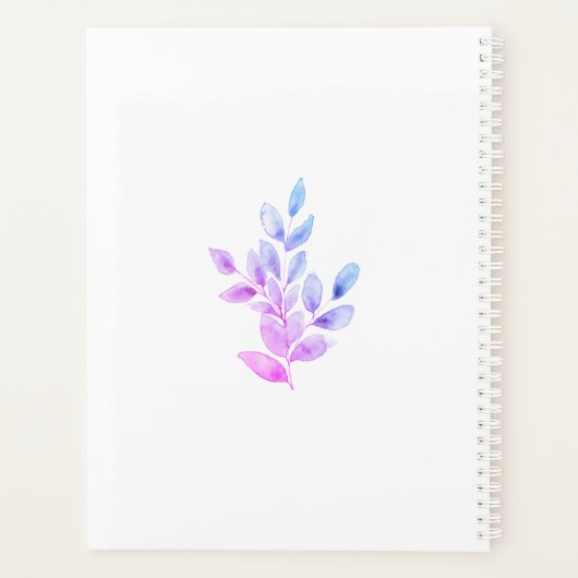 Gepersonaliseerde Paarse Botanische Planner (Achterkant)