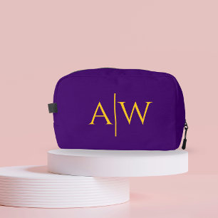 Gepersonaliseerde Paarse Bruidsmeisje Make-uptas,  Toilettasje