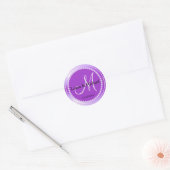 Gepersonaliseerde Paarse Bruiloft Monogram Seals Ronde Sticker (Envelop)