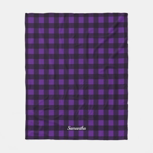 Gepersonaliseerde Paarse buffelbak Fleece Deken (Voorkant)
