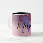 Gepersonaliseerde Paarse  cadeaus Tweekleurige Koffiemok (Voorkant links)