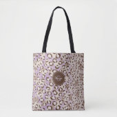 Gepersonaliseerde Paarse Cheetah Print Dierenpatro Tote Bag (Voorkant)