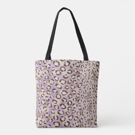 Gepersonaliseerde Paarse Cheetah Print Dierenpatro Tote Bag (Achterkant)