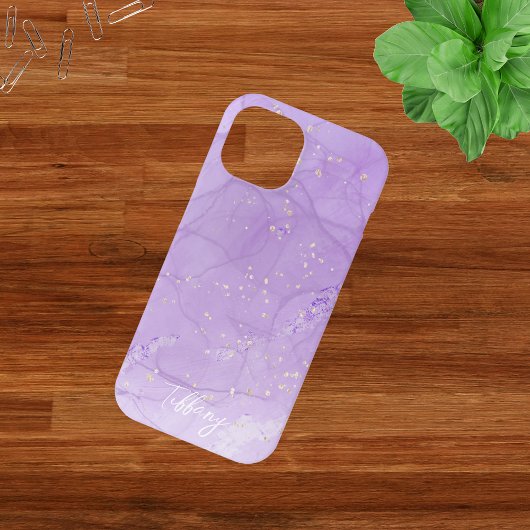Gepersonaliseerde Paarse chique professionele patr Case-Mate iPhone Case