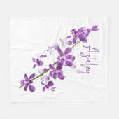 Gepersonaliseerde paarse dendrobium orchidee kunst fleece deken (Voorkant (Horizontaal))
