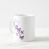 Gepersonaliseerde paarse dendrobium orchidee kunst koffiemok (Voorkant links)