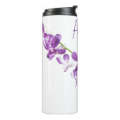Gepersonaliseerde paarse dendrobium orchidee kunst thermosbeker (Gedraaid links)
