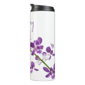 Gepersonaliseerde paarse dendrobium orchidee kunst thermosbeker (Geroteerd rechts)