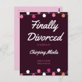 Gepersonaliseerde Paarse echtscheidingsuitnodiging Briefkaart (Voorkant / Achterkant)