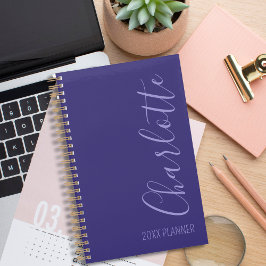 Gepersonaliseerde Paarse eenvoudige moderne chique Planner