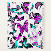 Gepersonaliseerde Paarse en blauwgroen vlinders Planner (Achterkant)