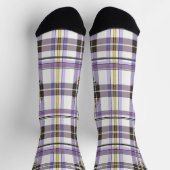 Gepersonaliseerde Paarse en Gele Tartan Plaid Cust Sokken (Top)