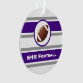 Gepersonaliseerde Paarse en glijdende Football Ornament (voorkant)