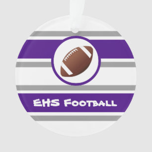 Gepersonaliseerde Paarse en glijdende Football Ornament