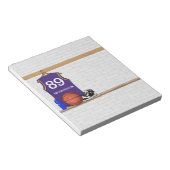 Gepersonaliseerde Paarse en gouden Basketball Jers Notitieblok (Schuin)