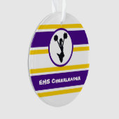 Gepersonaliseerde Paarse en gouden Cheerleader Orn Ornament (voorkant)