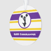 Gepersonaliseerde Paarse en gouden Cheerleader Orn Ornament (voorkant)