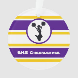 Gepersonaliseerde Paarse en gouden Cheerleader Orn Ornament