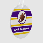 Gepersonaliseerde Paarse en gouden Football Ornament (voorkant)