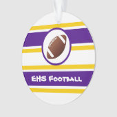 Gepersonaliseerde Paarse en gouden Football Ornament (voorkant)