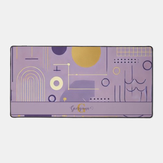 Gepersonaliseerde Paarse en gouden Scandinavische Bureaumat (Voorkant)