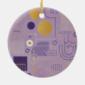 Gepersonaliseerde Paarse en gouden Scandinavische Keramisch Ornament (Achterkant)
