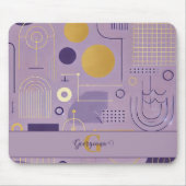 Gepersonaliseerde Paarse en gouden Scandinavische  Muismat (Voorkant)