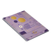 Gepersonaliseerde Paarse en gouden Scandinavische Notitieboek (Rechterzijde)