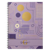 Gepersonaliseerde Paarse en gouden Scandinavische  Notitieboek (Voorkant)
