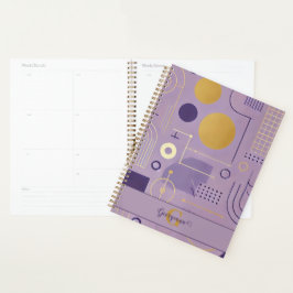Gepersonaliseerde Paarse en gouden Scandinavische Planner