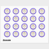 Gepersonaliseerde Paarse en goudprinses Stickers (Vel)