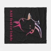 Gepersonaliseerde Paarse en roze geit op zwart Fleece Deken (Voorkant (Horizontaal))